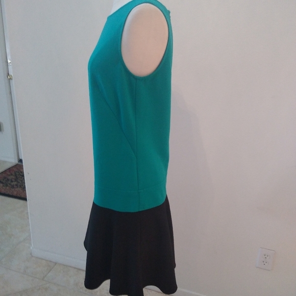 LOFT Sleeveless Sheath Colorblock Dress, Green/Black, size 6 - Picture 4 of 9